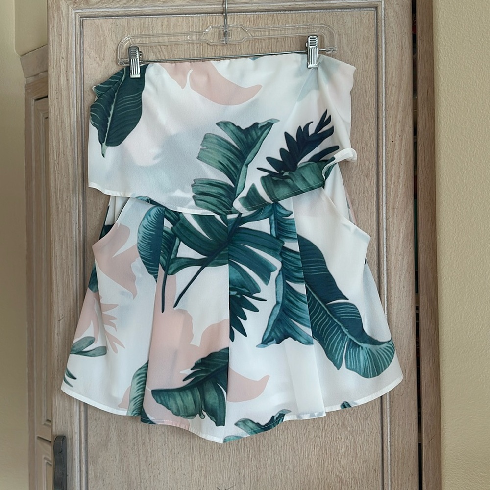 L’atiste Palm Tree Strapless Romper